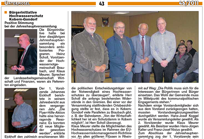 Mitteilungsblatt VG Untermosel, 18.11.2011 - Positive Stimmung