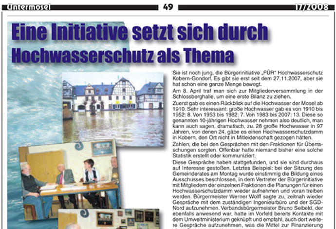 Mitteilungsblatt VG Untermosel, 25.04.2008  – Eine Initiative setzt sich durch