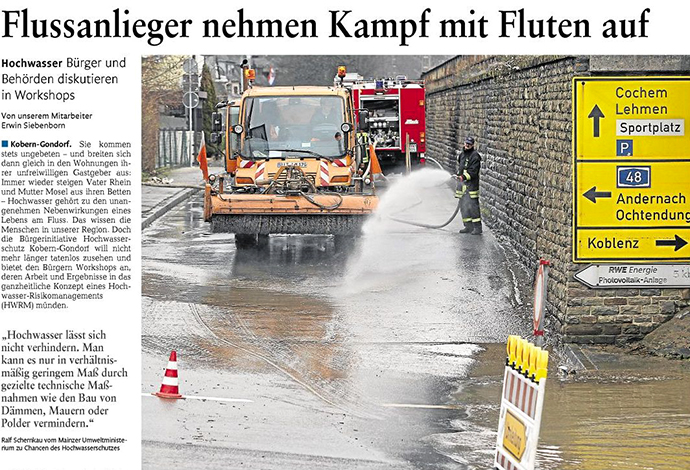 Rhein-Zeitung, 28.06.2012 - Flussanlieger kämpfen